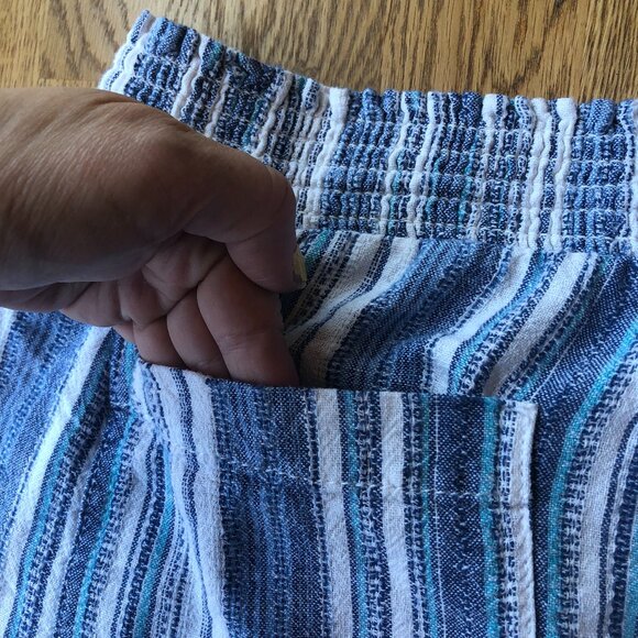 BRIGGS Linen Blend Striped Shorts Blue White Size XXL - Picture 9 of 12